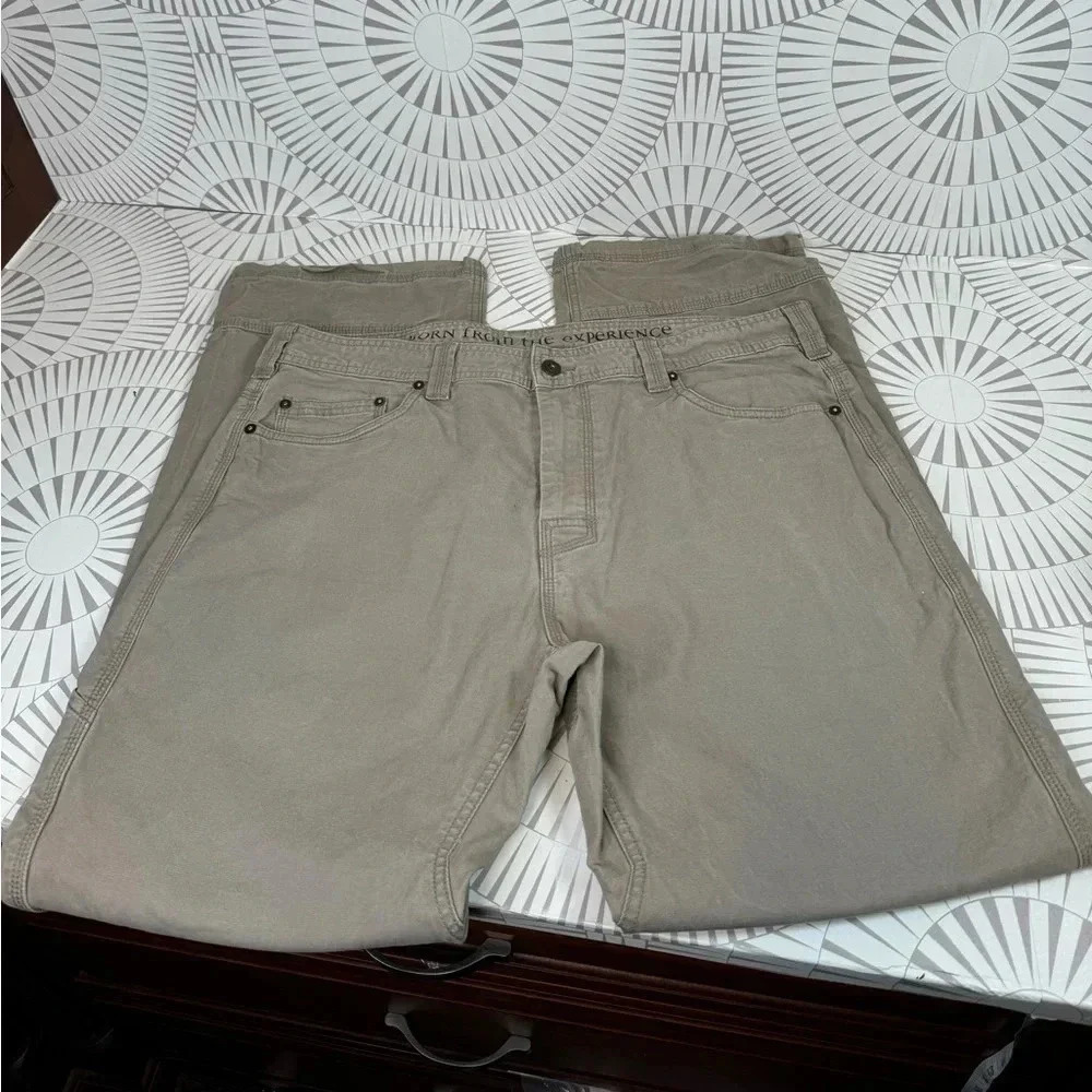 PrAna Mens Pants Brown‎ Outdoors Straight Leg Stretch Hiking Travel 38W X 32L